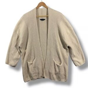 Elegant Beige Open-Front Cardigan